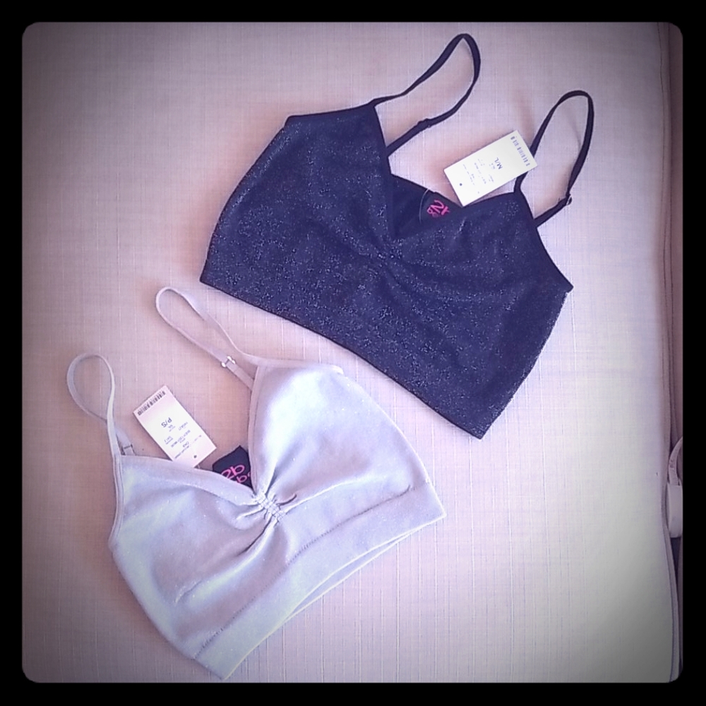 NWT 2b Bebe glitter bralettes bundle